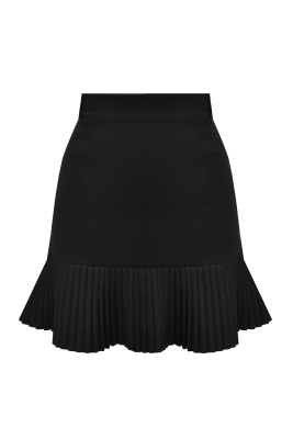 Юбка черная, мини, с плиссеровкой (длина 45 см)