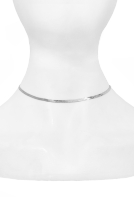 Чокер - колье (цепочка) "Cнейк" серебристый, (3 мм)