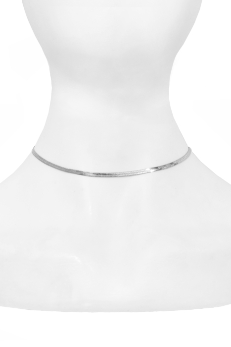 Чокер - колье (цепочка) "Cнейк" серебристый, (3 мм)