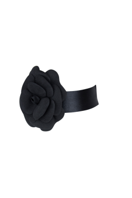 Брошь - чокер "Камелия" черная