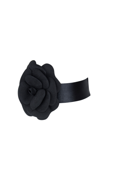 Брошь - чокер "Камелия" черная