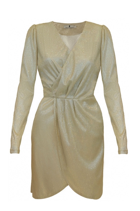 Платье "Эвелин" золотистое, люрекс, мини