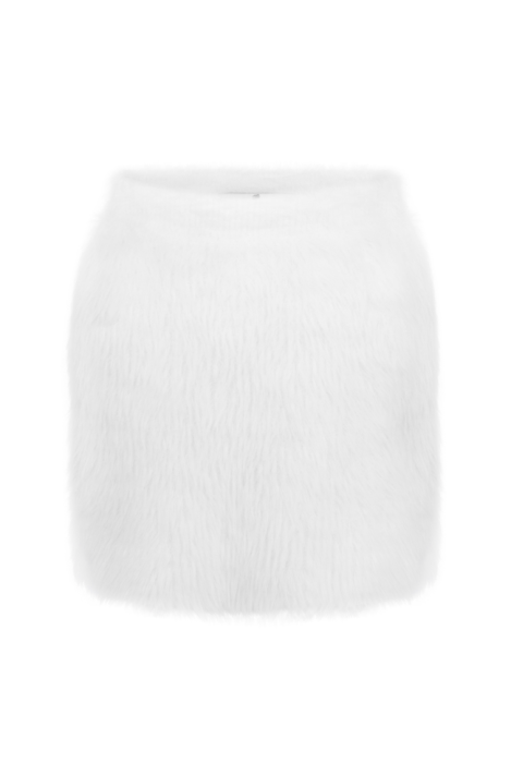 Костюм "Орланда" белый, ангора, пушистый + брошь "Камелия"