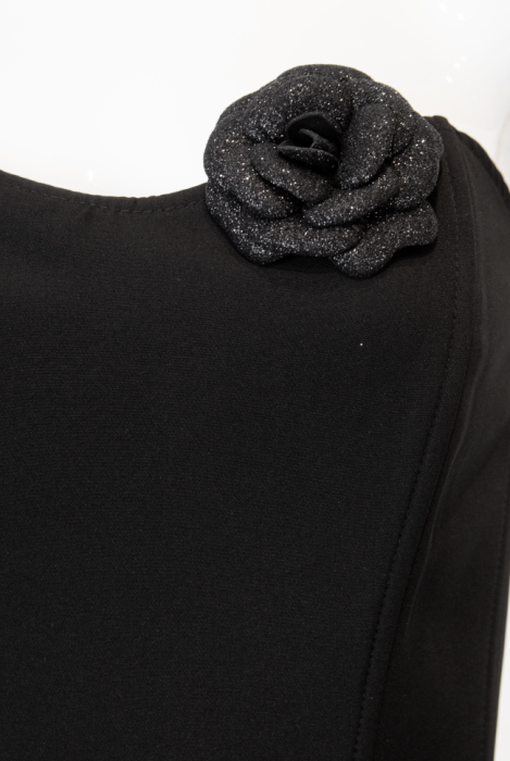 Платье-футляр "Кенма" черное, корсетное