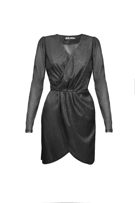 Платье "Эвелин" темно-серебристое (графит), люрекс, мини