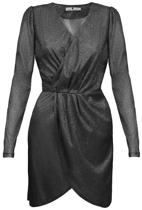 Платье "Эвелин" темно-серебристое (графит), люрекс, мини