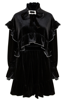 Платье "Вилора" черное, бархат, со стразами