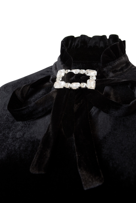 Платье "Вилора" черное, бархат, со стразами