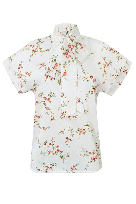 Блуза "Дафна" белая, принтованная