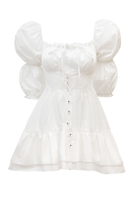 Платье "Канди" белое, хлопок, мини 