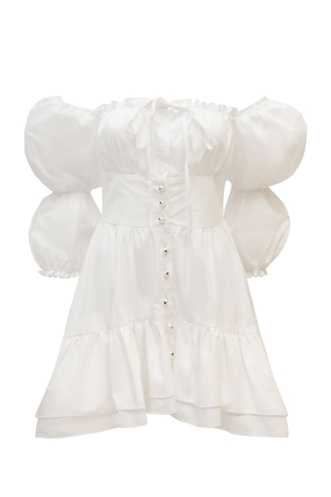 Платье "Канди" белое, хлопок, мини 