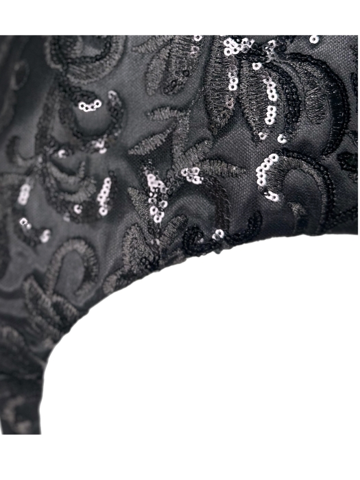 Пояс - корсет - баска черный кружево с пайетками и вышивкой
