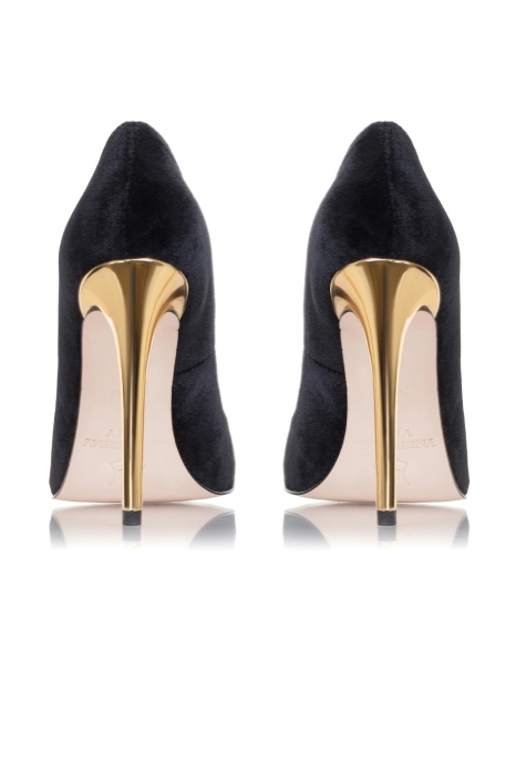 Туфли "Эмми" бархат черные с лого