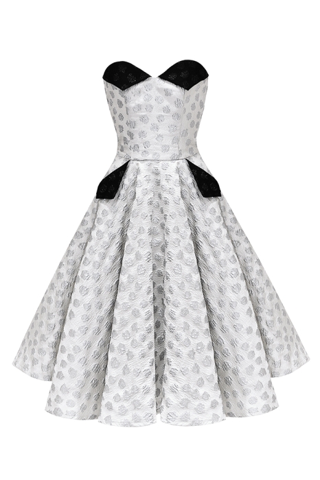 Платье "Фрейя" белое, жаккард розы