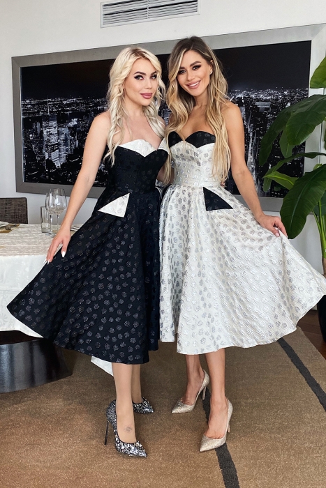 Платье "Фрейя" белое, жаккард розы