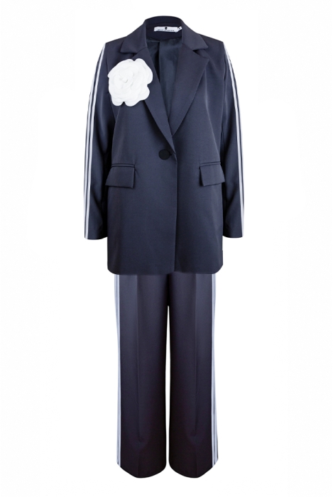 Костюм "Мерфи" серый (графит), с лампасами + брошь