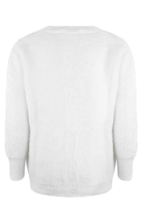 Кардиган (джемпер, кофта) белый, ангора, пушистый