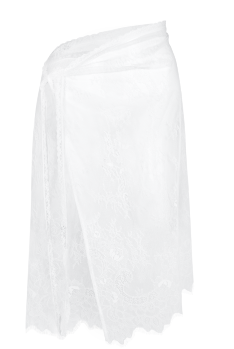 Пояс-баска "Кенна", кружевная на завязках, белая, миди