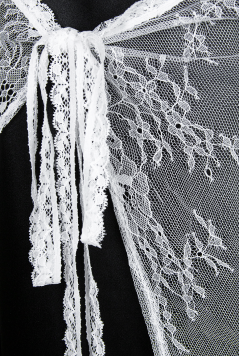 Пояс-баска "Кенна", кружевная на завязках, белая, миди