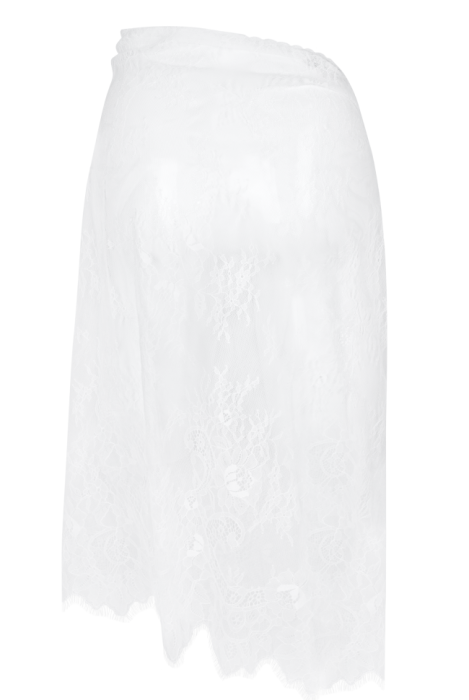 Пояс-баска "Кенна", кружевная на завязках, белая, миди