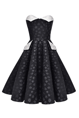 Платье "Фрейя" черное, жаккард розы