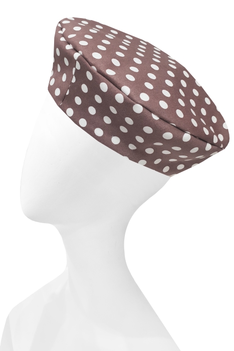 Берет какао, белый горох