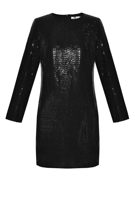 Платье "Мэррит" черное, прямоугольные пайетки на трикотаже