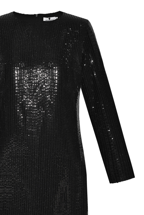 Платье "Мэррит" черное, прямоугольные пайетки на трикотаже