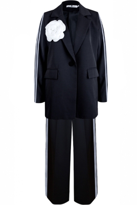 Костюм "Мерфи" черный, с лампасами + брошь