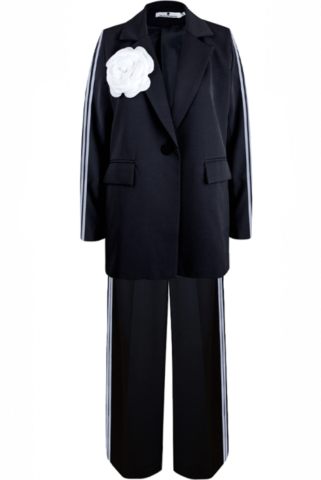 Костюм "Мерфи" черный, с лампасами + брошь