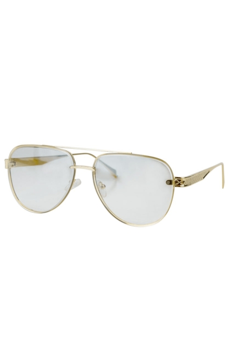 Очки прозрачные, золотистые, монохромные, с узором на  душках