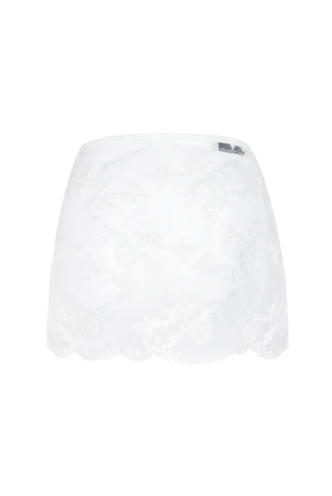 Пояс-баска "Кенна", кружевная на завязках, молочная, мини