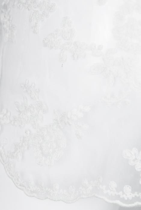 Пояс-баска "Кенна", кружевная на завязках, молочная, мини