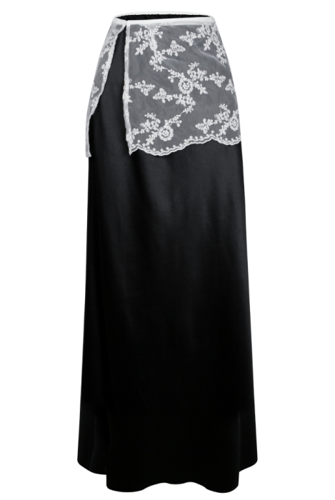 Пояс-баска "Кенна", кружевная на завязках, молочная, мини