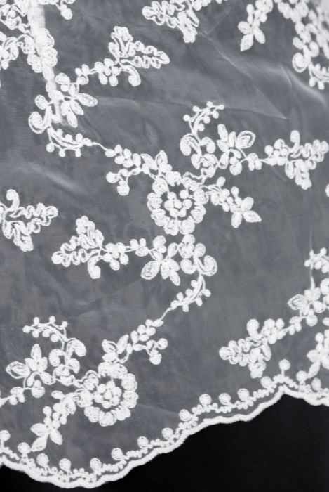 Пояс-баска "Кенна", кружевная на завязках, молочная, мини