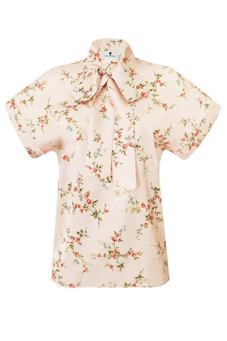 Блуза "Дафна" нюдовая, принтованная