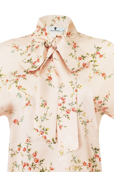 Блуза "Дафна" нюдовая, принтованная