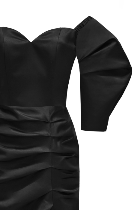 Платье "Эльзи" макси, черное, атлас