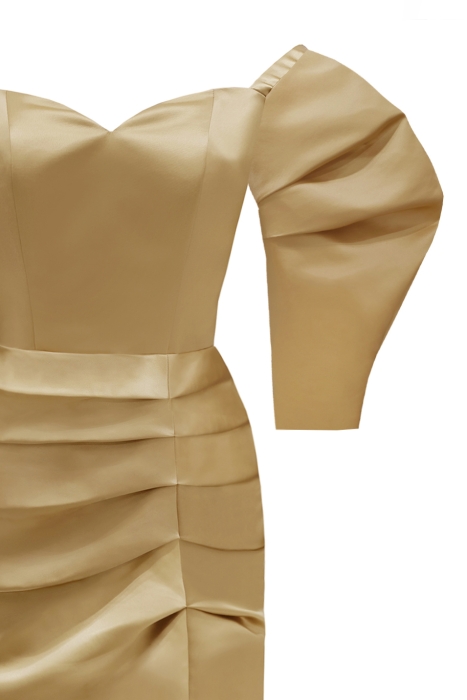 Платье "Эльзи" макси, золотистое, атлас