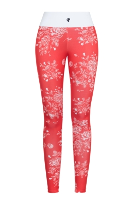 Лосины "Фит" красные, молочный принт
