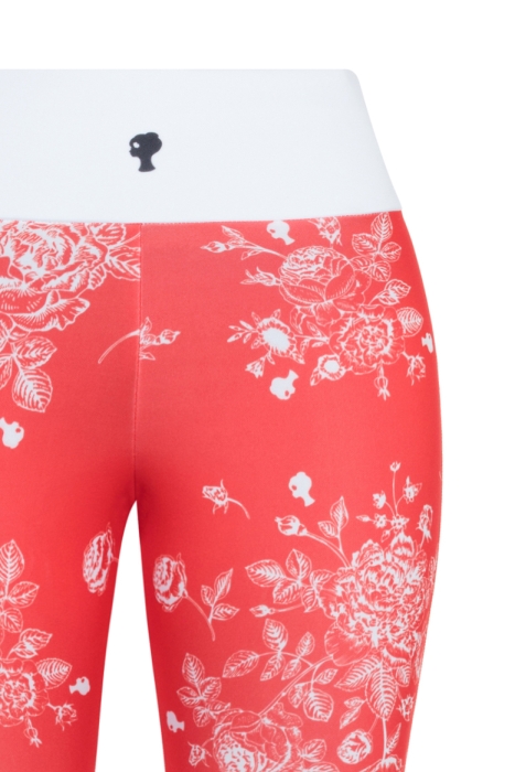Лосины "Фит" красные, молочный принт