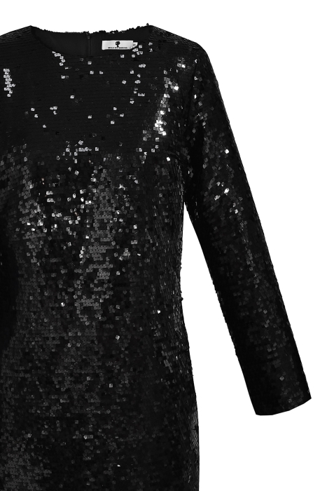 Платье "Мэррит" черное, квадратные пайетки