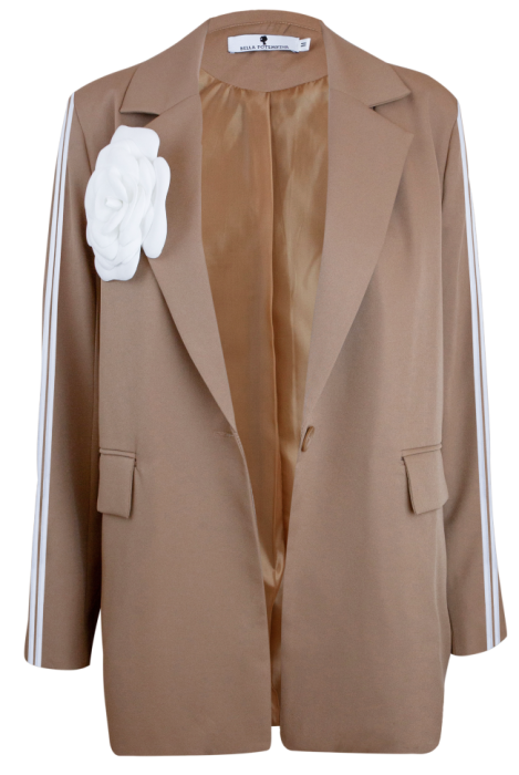 Костюм "Мерфи" бежевый, с лампасами + брошь