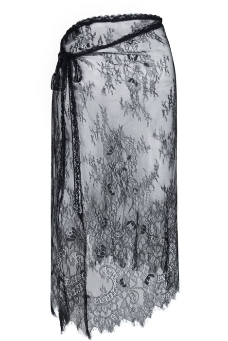 Пояс-баска "Кенна", кружевная на завязках, черная, миди