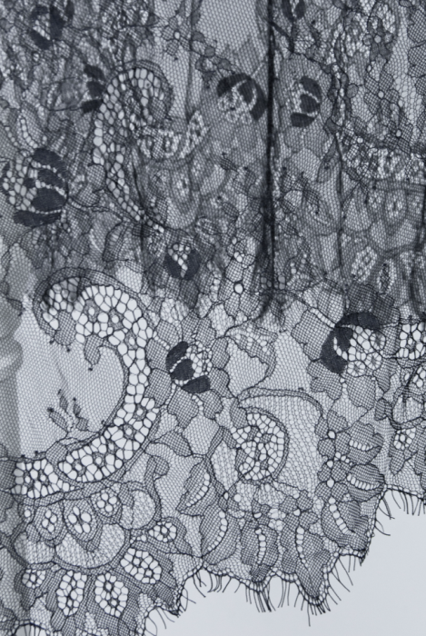 Пояс-баска "Кенна", кружевная на завязках, черная, миди