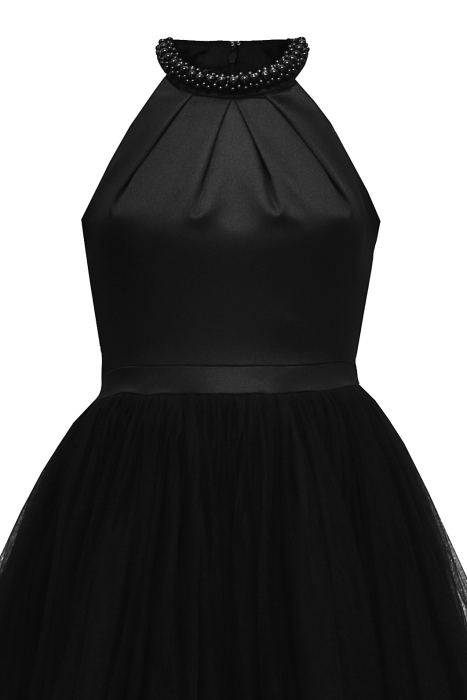 Платье-пачка "Шарлотта" черное, с жемчугом