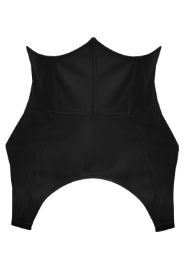 Пояс - корсет - баска черная, эко-кожа, на шнуровке, имитация подвязок