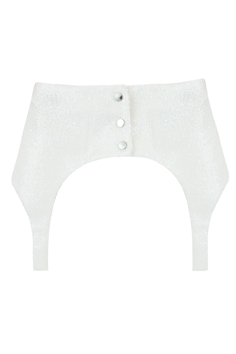 Пояс - корсет - баска "Уэсли" белый, белые пайетки