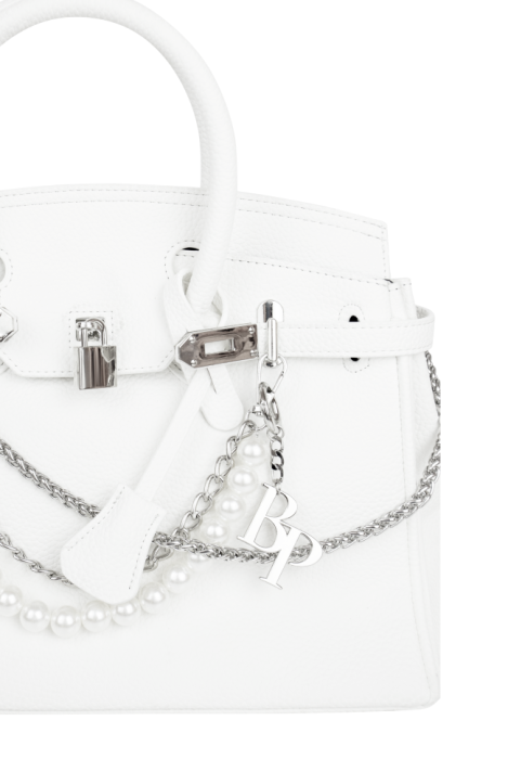 Сумка-тоут "Джейн" белая, молочная, зернистая эко-кожа, миди