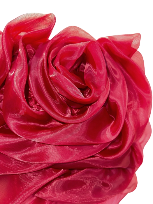 Топ-корсет, бордо, темно-красный, винный, один объемный цветок